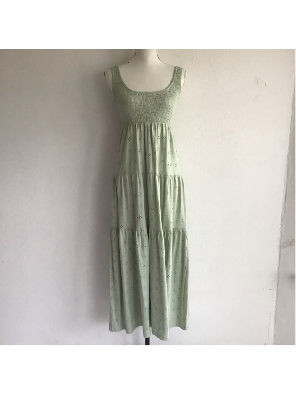 ASOS Pastel Sage Tiered Maxi Dress